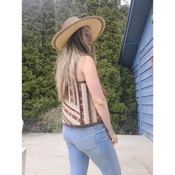 The Hester Handmade Quilted Cotton Vest Cottagecore Rustic Sz M - Picture 4 of 11